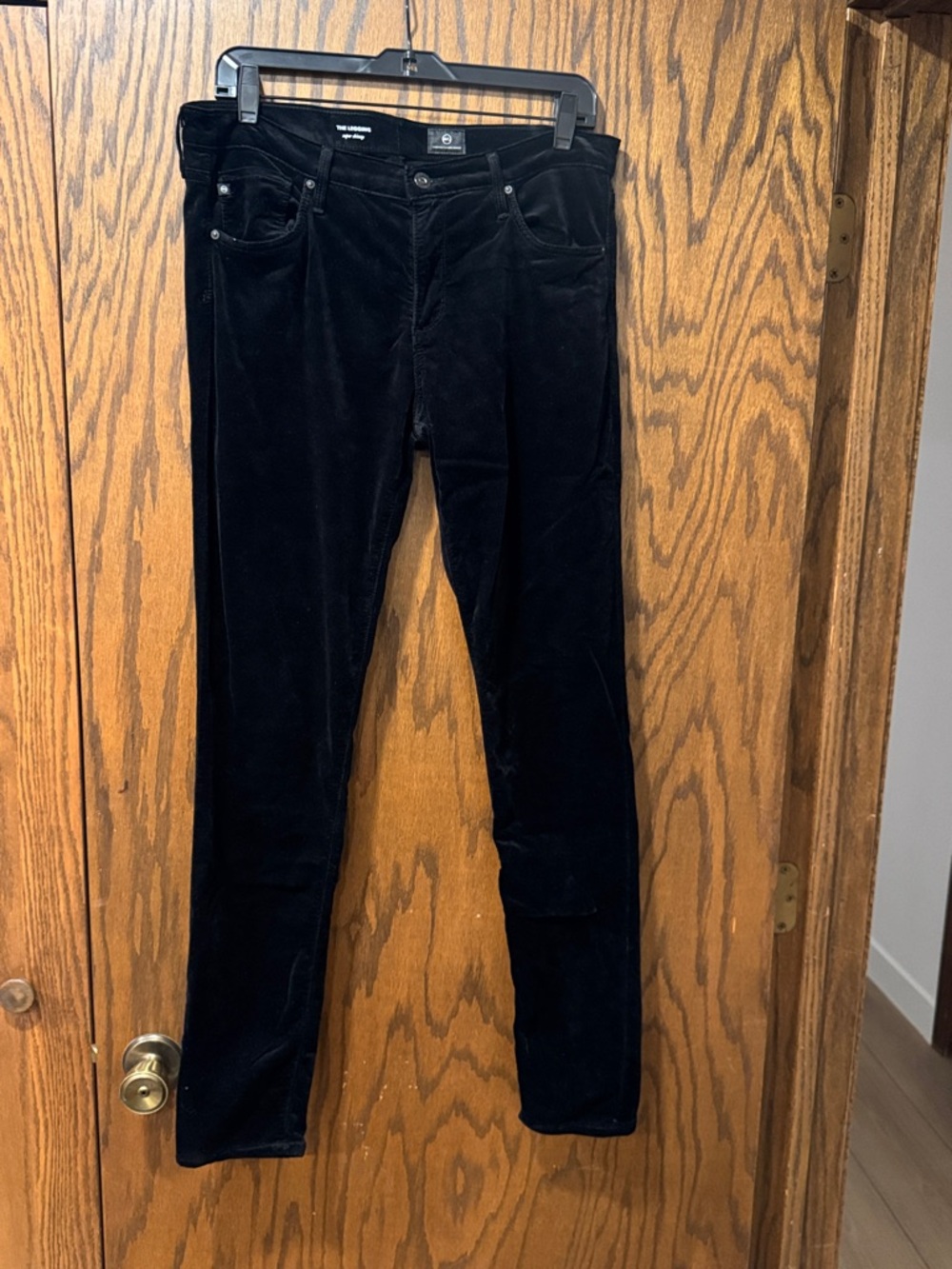 AG Adriano Goldschmied Black Velvet Super Skinny Pant